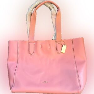Coach NWT Bubblegum Pink Derby Tote Pebbled Leather Bag